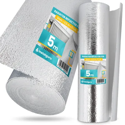 Productafbeelding van Radiatorfolie - 3 m x 0,5 m x 5 m - Warmtereflecterend - Aluminiumfolie - Waterbestendig