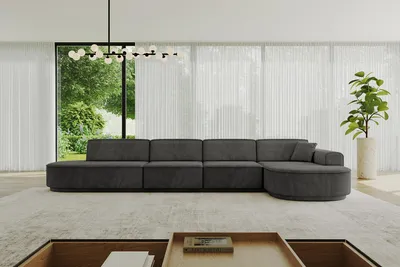 Produktbild von ALTDECOR Ecksofa in L-Form MARI-L3-v3 - 413x171x83 cm Dunkelgrau - Corner Sofa Bett Eckcouch Couch Wohnlandschaft Cauchsofa