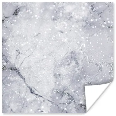 Produktbild von MuchoWow® Poster Marmor - Glitter - Grau 100x100 cm - Babyzimmer