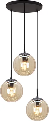 Produktbild von Olucia - RIFKA - Pendelleuchte - Bernstein/Schwarz - 3 Lampen