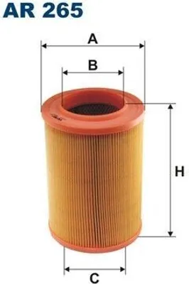 Produktbild von FILTRON Luftfilter AR 265 für VW T4, Höhe 237 mm, Außendurchmesser 162 mm, Innendurchmesser 92 mm