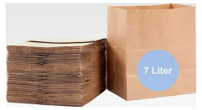 Produktbild von 100 Stück Papiermülltüten 7l Biomüllbeutel für Biotonne aus Papier, nassfest und reißfest