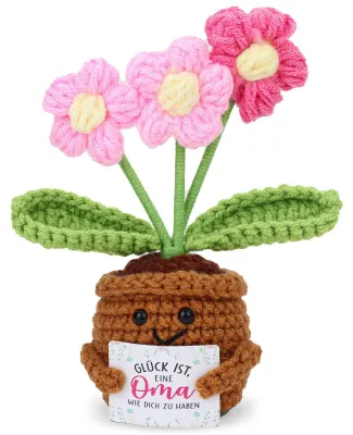 Handgefertigte Blumenkarte mit persönlicher Nachricht für Oma