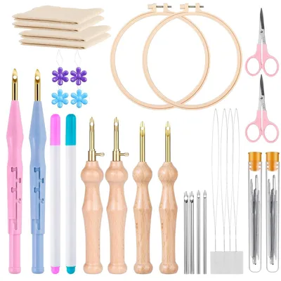 Produktbild von 42-teiliges Punch Needle Set zum Sticken