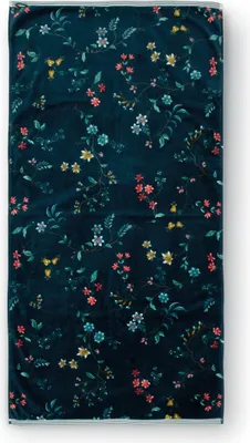 Produktbild von Pip Studio Les Fleurs Badetuch Farbe Dunkelblau Größe 70x140cm