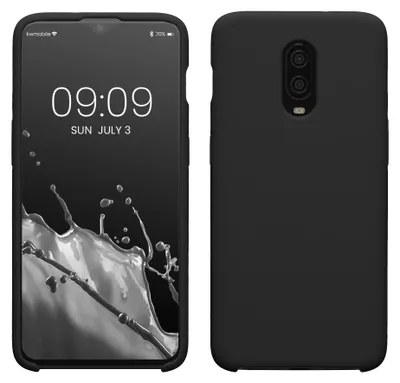 Produktbild von kwmobile Handyhülle für OnePlus 6T Hülle - Case Silikon - Kabelloses Laden - Schutzhülle Cover in Schwarz matt