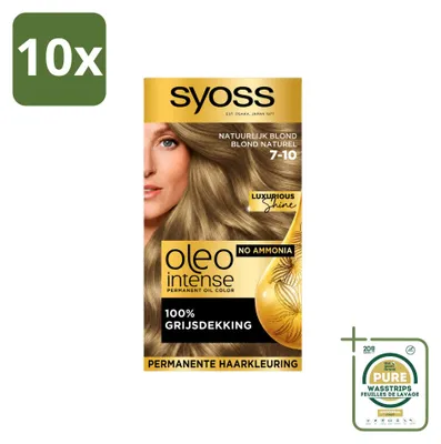 Image de 10 x Coloration permanente Syoss Oleo Intense 7-10 - Blond naturel - Pack de 10
