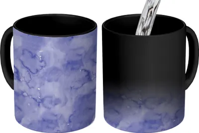 Produktbild von MuchoWow® Zauber Tasse Zaubertasse Magic Muster - Lila - Aquarell - Marmor 350 ml Farbwechsel Becher Geschenk Geschenkidee - Magic-Tasse - Fototasse - Keramiktassen - Bilder - Tasse Kaffee - Getränkbe