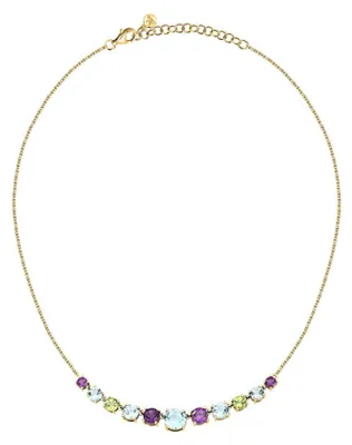 Immagine prodotto di Lussuosa collana placcata oro con zirconi colorati Tesori Eterni SAXN38