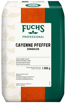 Immagine prodotto di Pepe di Caienna Fuchs macinato da varietà di peperoncino finemente macinate 1000g
