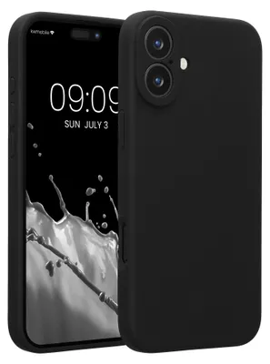 Produktbild von kwmobile Handyhülle für Apple iPhone 16 Plus Hülle - gummierte Handy Silikon Case für iPhone 16 Plus - Schutzhülle Cover - Schwarz