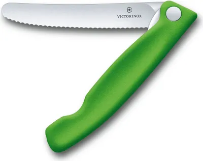 Produktbild von Victorinox Swiss Classic Faltbares Gemüsemesser, Wellensc., grün, Blister