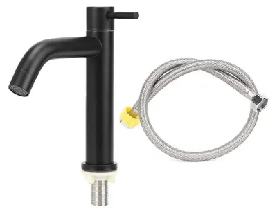 Productafbeelding van Wastafelkraan Roestvrij Staal - Ergonomisch Handvat - Koudwaterkraan - Waterbesparend - Luxe Design - Duurzaam en Slijtvast - Waterkraan