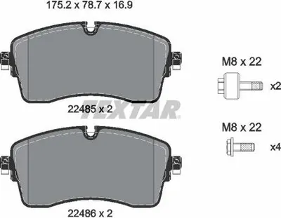 Produktbild von TEXTAR Bremsbeläge Satz Vorne für LAND ROVER Discovery Sport (L550) 2248505