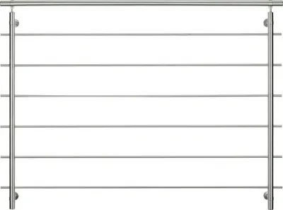 Produktbild von Geländer-Komplettset Pertura Edelstahl für raumhohe Fenster mit waagerechten Rundstäben B: 1.50 m