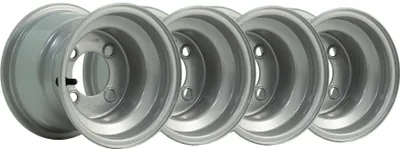 Produktbild von 7.00x8 Golf Buggy Felgen Silber 4 Zoll PCD Yamaha E-Z-go Club car Garia (Satz von 4)