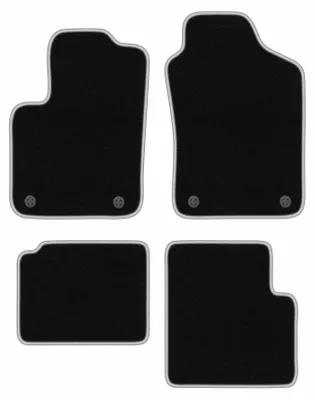 Produktbild von Fußmatten Automatten Velours Schwarz/Silber für Fiat 500 Hybrid 2020- Set 4-tlg
