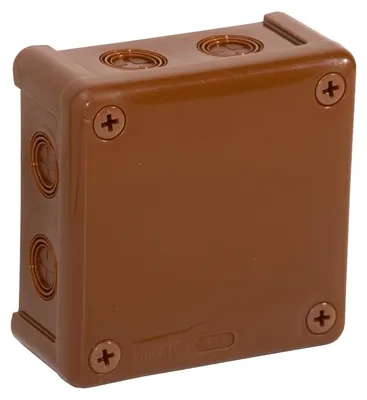 Zdjęcie produktu dla Puszka natynkowa, bez zacisków, 98X98X42, Ip55, brązowa, 04202