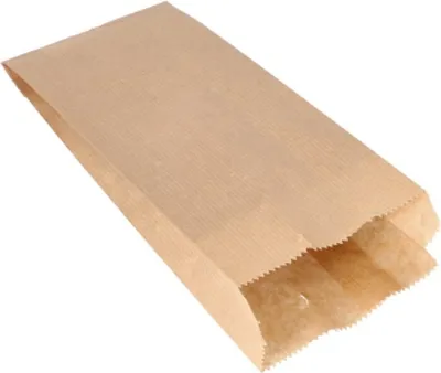 Produktbild von 1000 Papierfaltenbeutel gefädelt Kraftpapier 24 cm x 10 cm x 5 cm braun Füllinhalt 0,75 kg