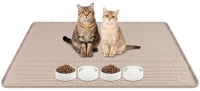 Produktbild von Katzenfuttermatte mit Erhöhtem Rand und Rutschfestigkeit