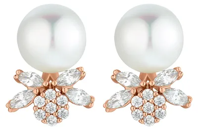 Immagine prodotto di Heideman con perla, orecchini a bottone da donna Siela, color oro rosa