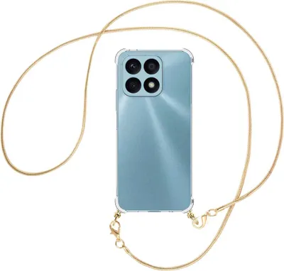 Produktbild von Handykette Backcover-Schutzhülle mit Band (Metall goldfarben) für Honor X8a (6.75'') - goldfarbene Snake-Kette