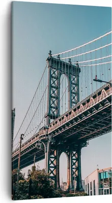 Produktbild von Bild auf Leinwand - Leinwandbild - Einteilig - Manhattan Brücke Brücke - 45x80cm - Wand Bild - Wanddeko - Wandbilder - Leinwanddruck - Bilder - Wanddekoration - Leinwand bilder - PA45x80-4675