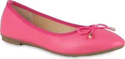 Produktbild von VAN HILL Damen Klassische Ballerinas Schleifen Slippers Kunstleder Schuhe 838467, Farbe: Fuchsia, Größe: 41