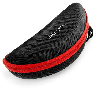Produktbild von deleyCON Brillenetui Hardcase Hartschale Brillenbox - Schwarz Rot