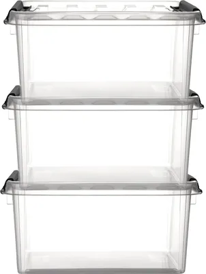 Produktbild von 3er Set Aufbewahrungsbox stapelbar Smart Store Classic 31 transparent