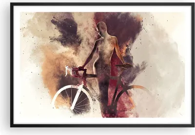 Produktbild von Gerahmtes Poster - Schwarzer Rahmen - Körper Mädchen Fahrrad Illustration - 91,5x61 cm - Wand Bild - Wanddeko - Wandbilder - Wandposter - Bilderrahmen - Bilder - Kunstdruck - Wandbild P2BAA91x61-3136