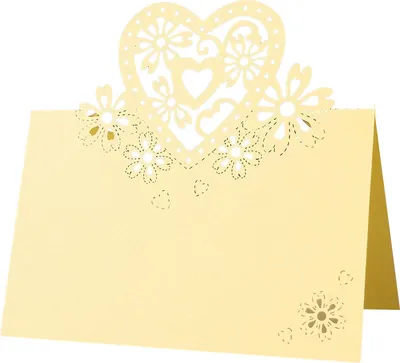 Image de 50 Packs de Cartes de Table 3D en forme de Cœur, Cartes de Table Coupées au Laser, Cartes de Table Noms Alimentaires, Cartes de Table Réception