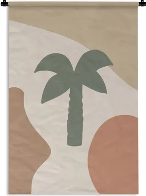 Produktbild von MuchoWow® Wandteppich Wandbehang Palme - Pastell - Sommer 60x90 cm Tapisserie Dekoration Wandtuch - Foto-Teppich - Abwaschbar