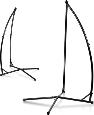 Image de Jiubiaz Châssis de chaise suspendue Châssis de chaise suspendue 215cm Support de chaise suspendue jusqu'à 150kg (sans hamac) Support de chaise suspendue
