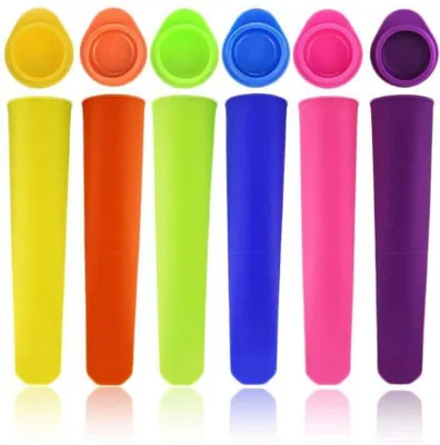 Produktbild von Silicone Eisformen 6 Stück, Lebensmittelecht, Auslaufsicher, Für Kinder Und Erwachsene