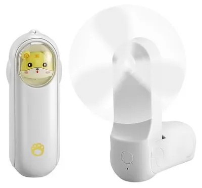 Obrázok produktu pre Prenosný stolný ventilátor, mini USB ventilátor, napájaný z batérie, stolný ventilátor s externou batériou, biely