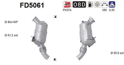Produktbild von AS FD5061 Dieselpartikelfilter Rußpartikelfilter DPF für BMW 3 Touring (E91) Abgasanlage Diesel