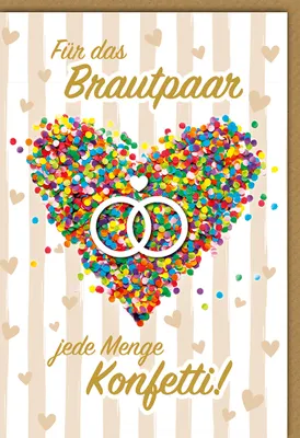 Produktbild von Hochzeit - Glückwunschkarte im Format 11,5 x 17 cm - Konfettiherz