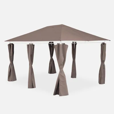 Produktbild von sweeek - Dachtuch + Vorhänge für Pergola 3x4m Divio - Taupe