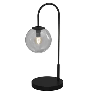 Zdjęcie produktu dla Lampa stołowa czarna szklana przezroczysta kula Cambridge 1xE14 15W Luminex