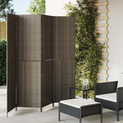 Produktbild von Möbel Paravent 4-tlg. Grau Poly Rattan DE8149