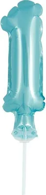 Produktbild von Kuchendeko Mini Folienballon hellblau Zahl 1