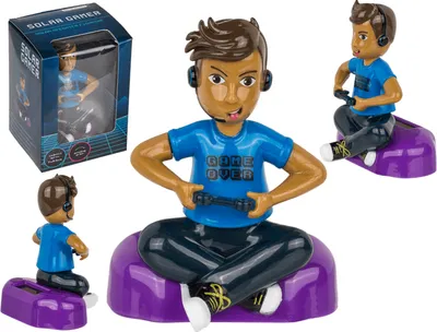 Produktbild von Solar Figur beweglicher Gamer Wackelnde Figur zocken Wackelfigur spielen Game