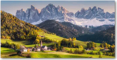 Produktbild von Tulup® Glas-Bild - 100x50 -Wandkunst - Wandbild hinter gehärtetem Sicherheitsglas  - Landschaften - Berge Panorama - Grün