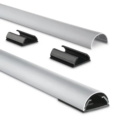 Produktbild von Hama Alu-Kabelkanal silber 220991 halbrund 110/3,3/1,8cm