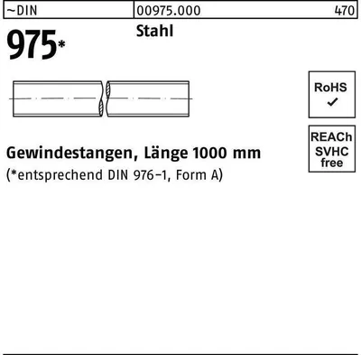 Produktbild von Gewindestange DIN 975 M8x 1000mm Stahl 1 Stück
