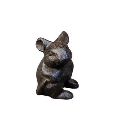 Obrázok produktu pre Nostalgická dekoratívna figúrka myši z liateho železa, antická hnedá, V 6,5 cm, Š 4,5 cm