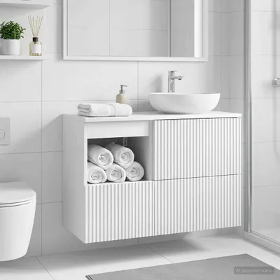 Productafbeelding van Maison Exclusive - Badkamerkast, hoogglans wit, 30 x 35 x 50 cm, houtvezel