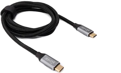 Obrázok produktu pre SYSTEM-S USB 3.1 Gen 2 100W kábel 150 cm od konektora typu C s opletením v čiernej farbe