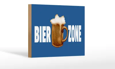 Produktbild von Holzschild Alkohol 18x12cm Bier Zone